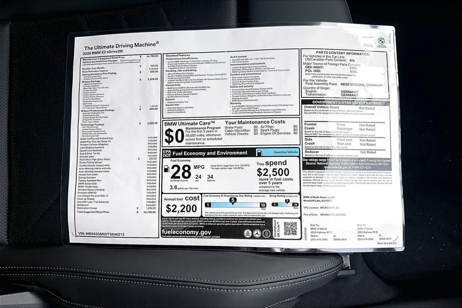 New 2026 BMW X2 xDrive28i w/ Technology Package AWD/4WD image 20