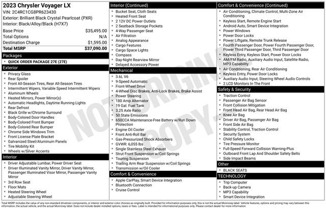 Used 2023 Chrysler Voyager LX FWD image 28