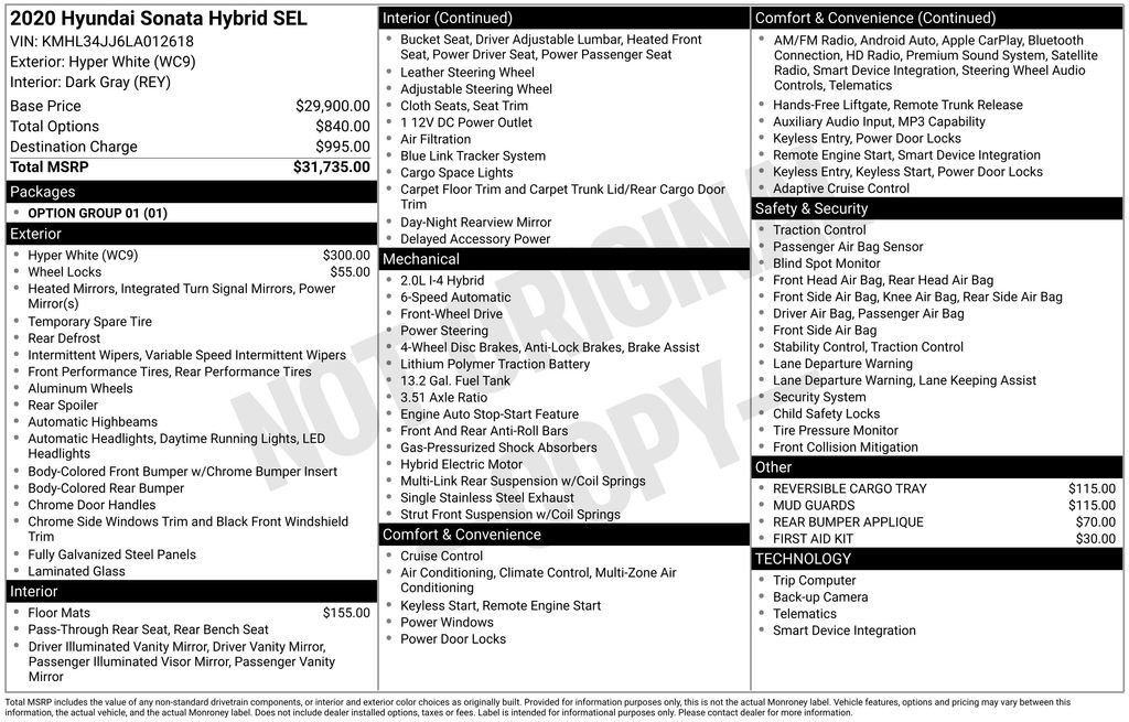 Used 2020 Hyundai Sonata SEL FWD image 34