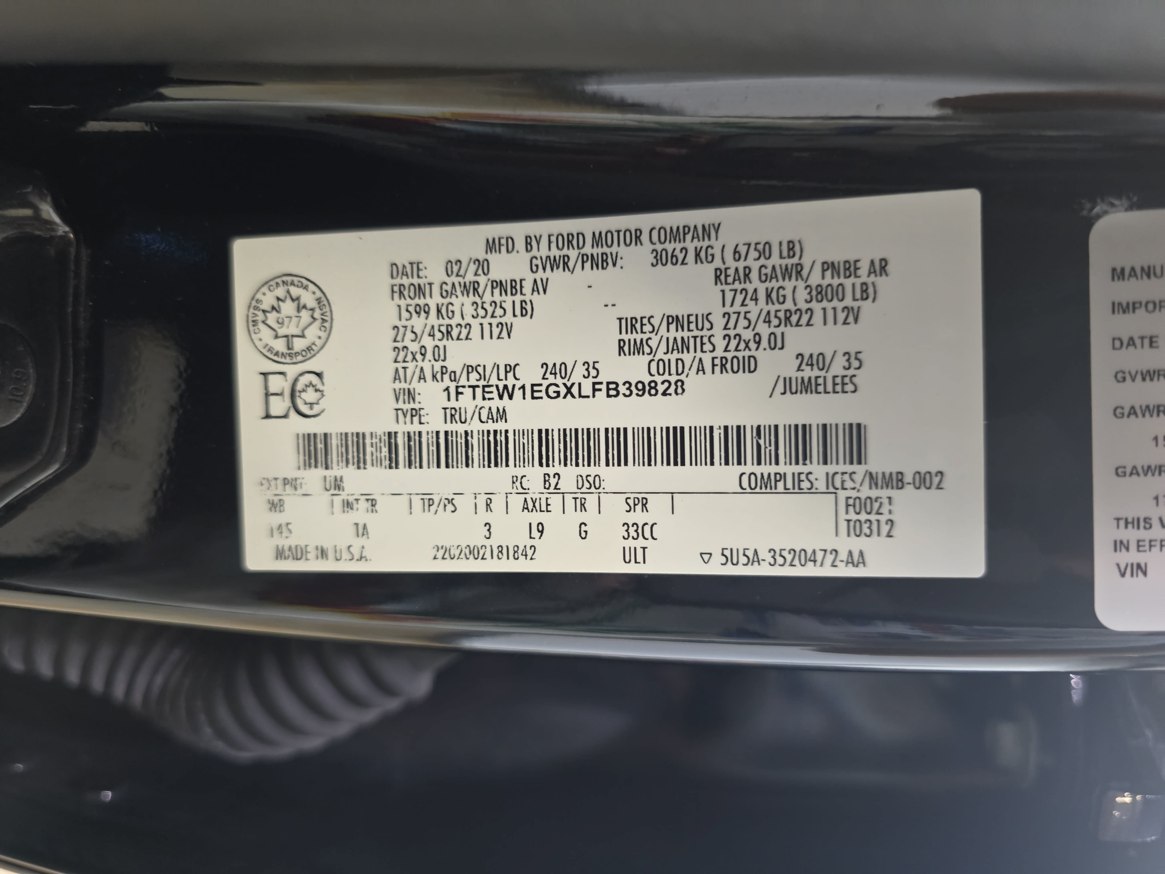 Used 2020 Ford F150 Limited AWD/4WD image 32