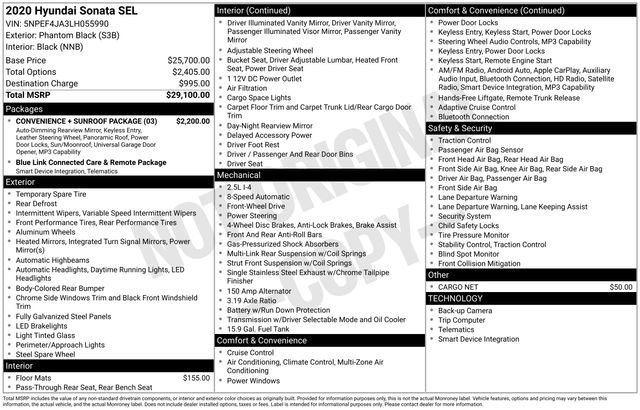 Used 2020 Hyundai Sonata SEL w/ Convenience + Sunroof Package image 37