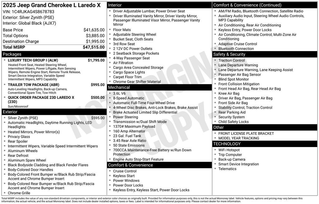 Used 2025 Jeep Grand Cherokee L Laredo w/ Luxury Tech Group I image 41