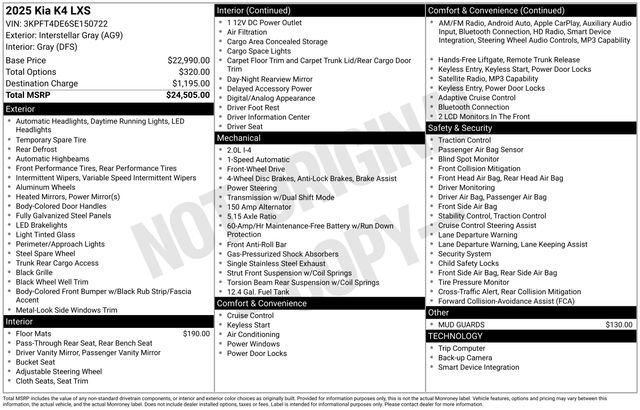 Certified 2025 Kia K4 FWD image 22