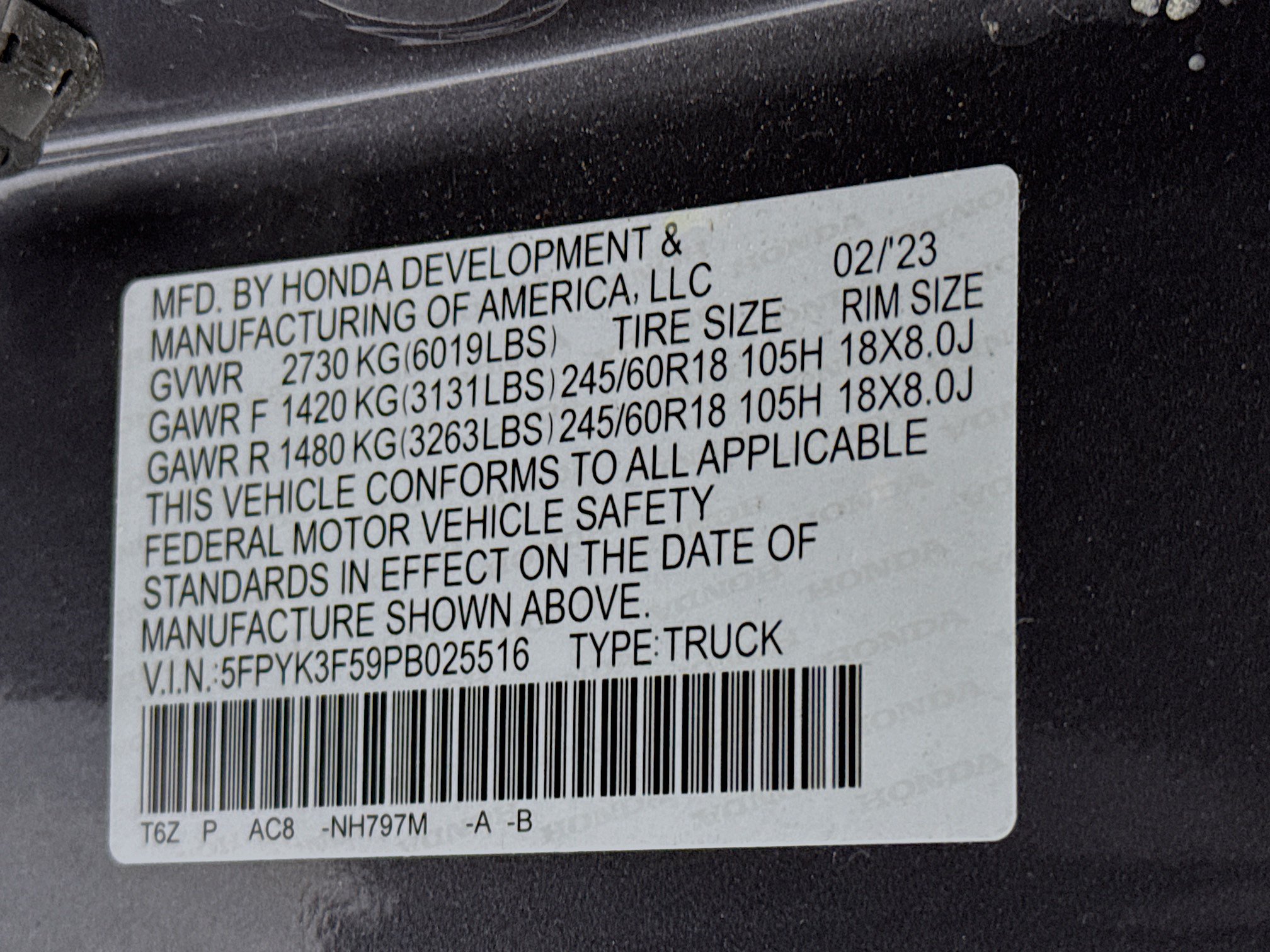 Certified 2023 Honda Ridgeline RTL image 31