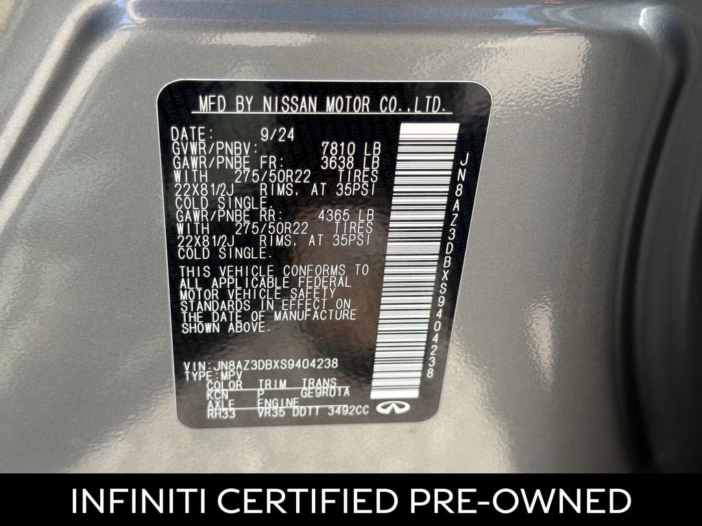 Certified 2025 INFINITI QX80 Sensory AWD/4WD image 29