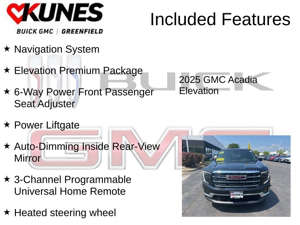 New 2025 GMC Acadia Elevation w/ Elevation Premium Package FWD image 3
