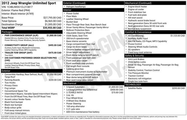Used 2012 Jeep Wrangler Unlimited Sport w/ PWR Convenience Group AWD/4WD image 17