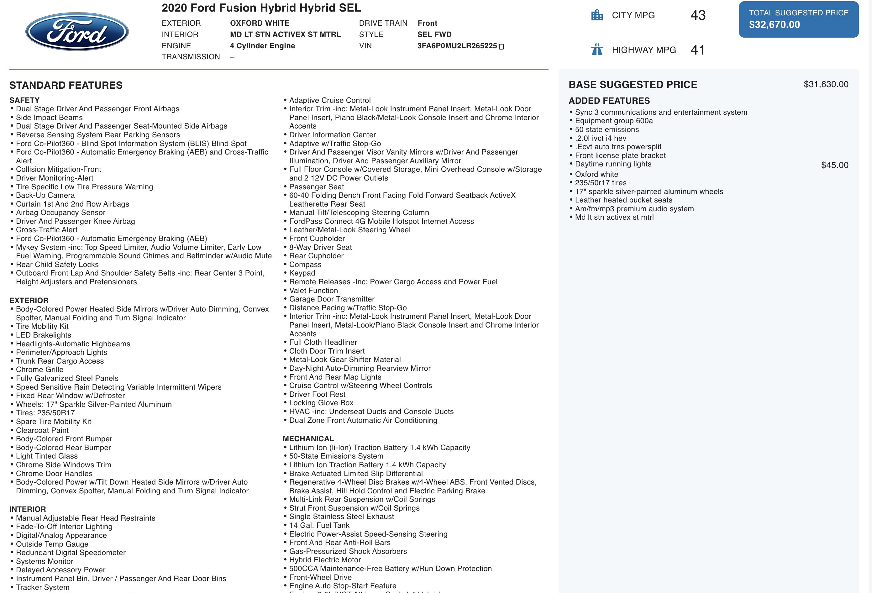 Used 2020 Ford Fusion SEL image 5