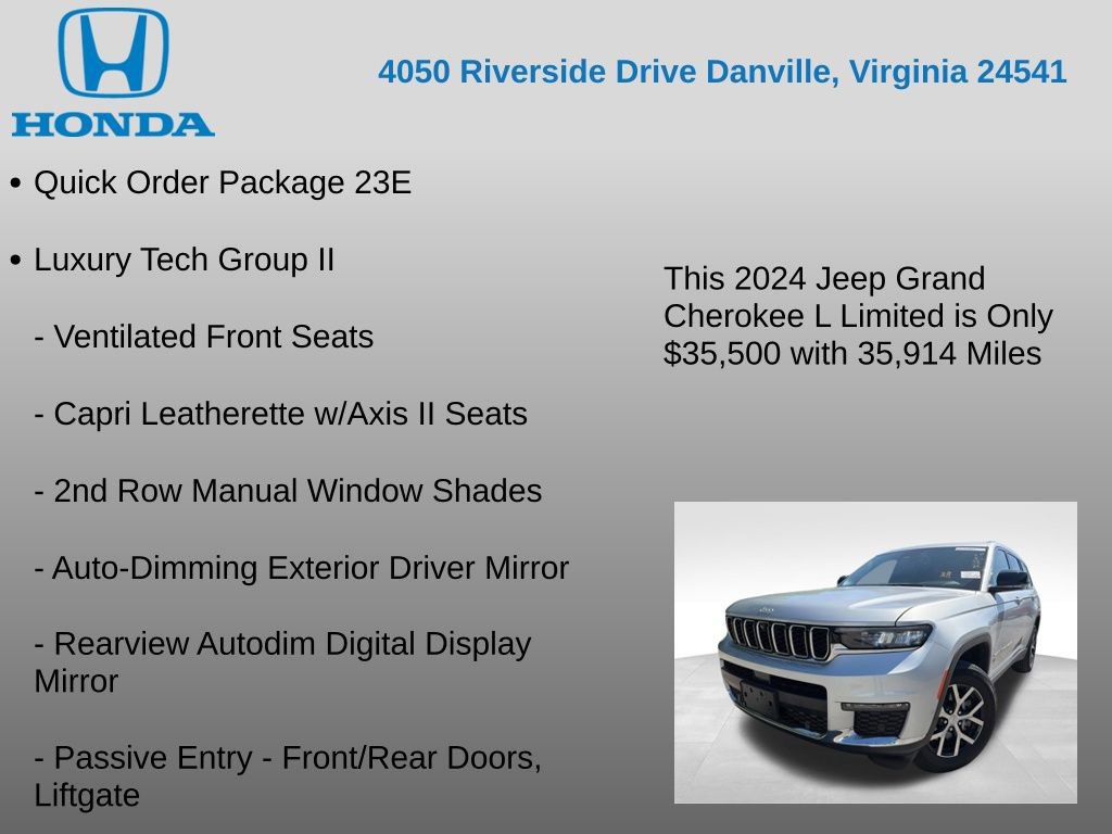 Used 2024 Jeep Grand Cherokee L Limited w/ Luxury Tech Group II AWD/4WD image 7