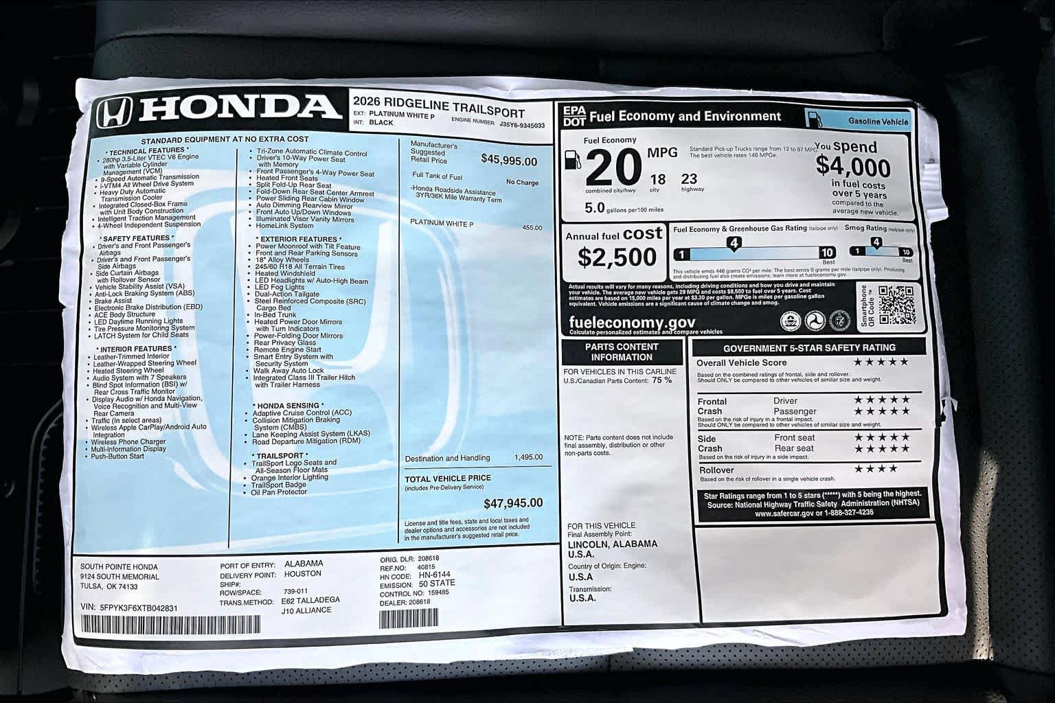 New 2026 Honda Ridgeline TrailSport image 21