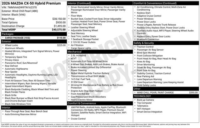 New 2026 MAZDA CX-50 AWD 2.5 Hybrid w/ Cargo Package image 5