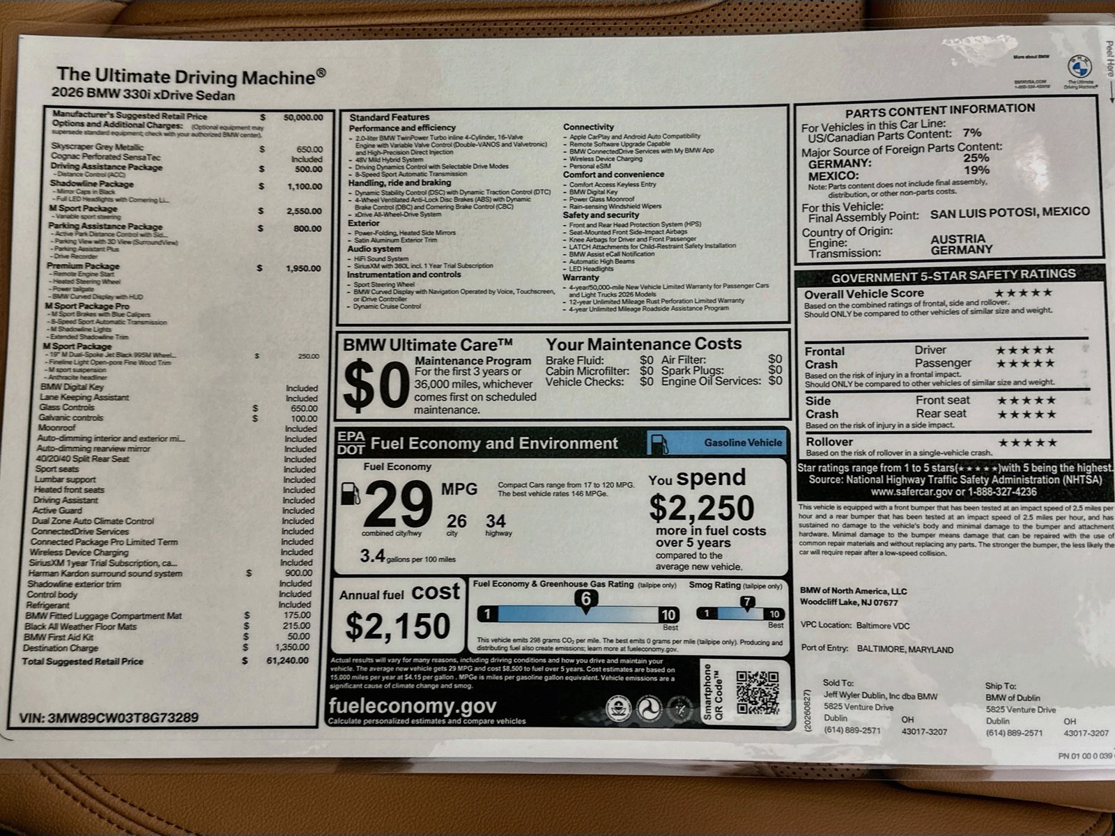 New 2026 BMW 330i xDrive Sedan w/ M Sport Package AWD/4WD image 47