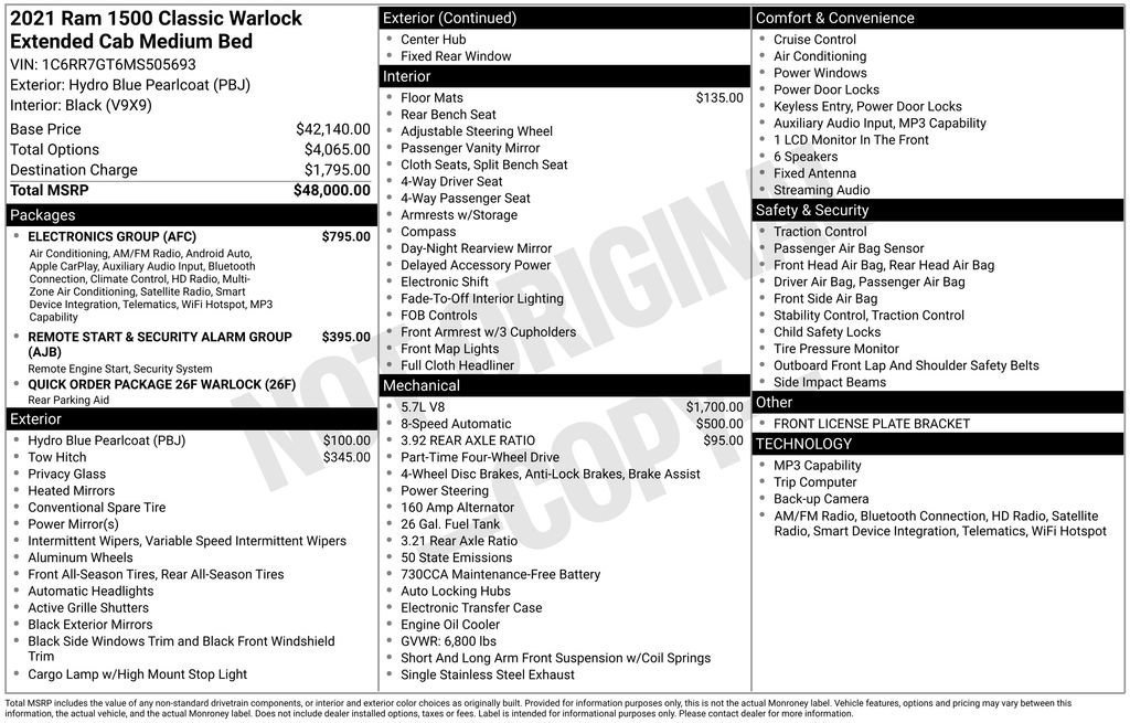 Used 2021 RAM 1500 Warlock w/ Electronics Group AWD/4WD image 29