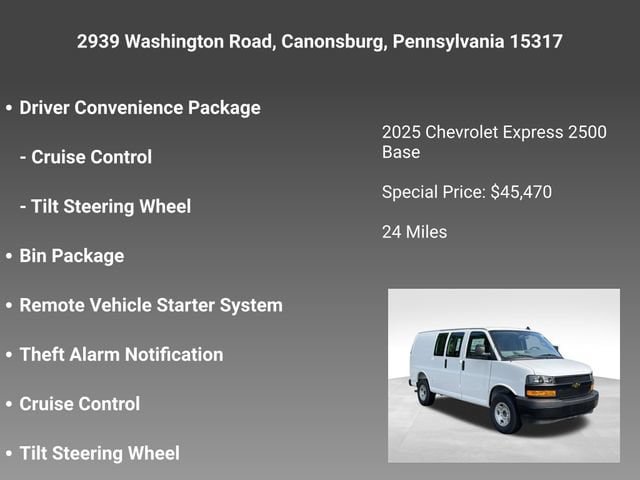New 2025 Chevrolet Express 2500 w/ Driver Convenience Package RWD image 9
