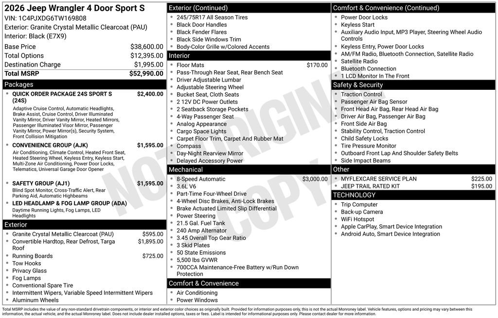 New 2026 Jeep Wrangler Sport S image 6