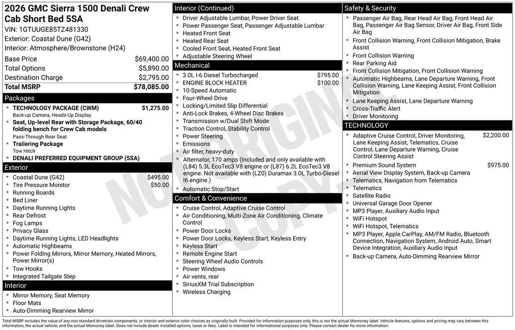 New 2026 GMC Sierra 1500 Denali w/ Technology Package AWD/4WD image 26