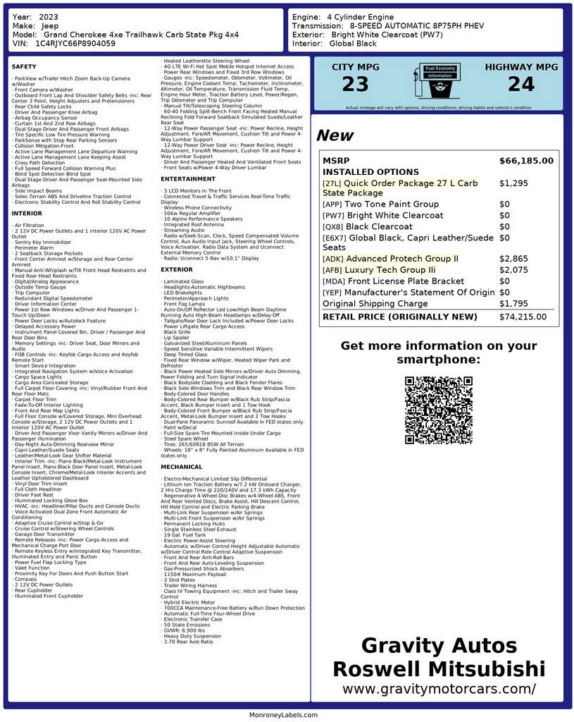 Used 2023 Jeep Grand Cherokee Trailhawk w/ Advanced Protech Group II AWD/4WD image 3