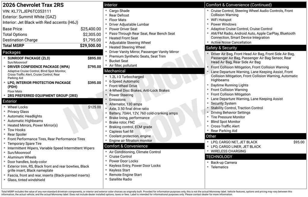 New 2026 Chevrolet Trax RS w/ Sunroof Package image 26