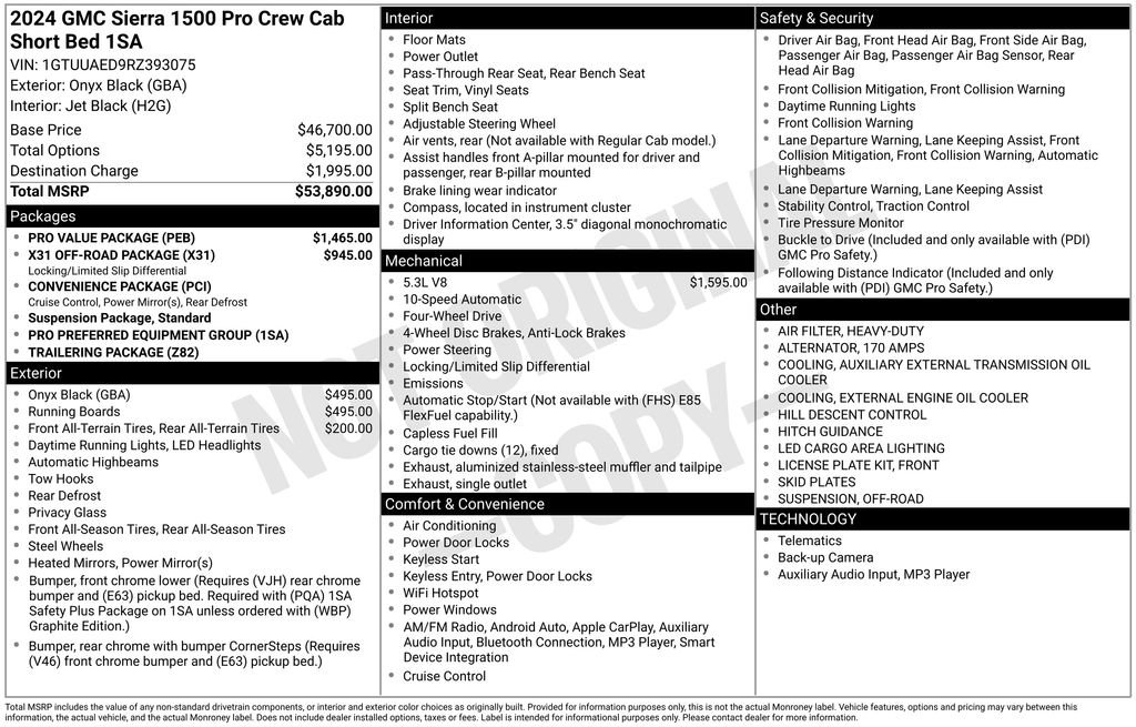 Used 2024 GMC Sierra 1500 Pro w/ Pro Value Package image 6