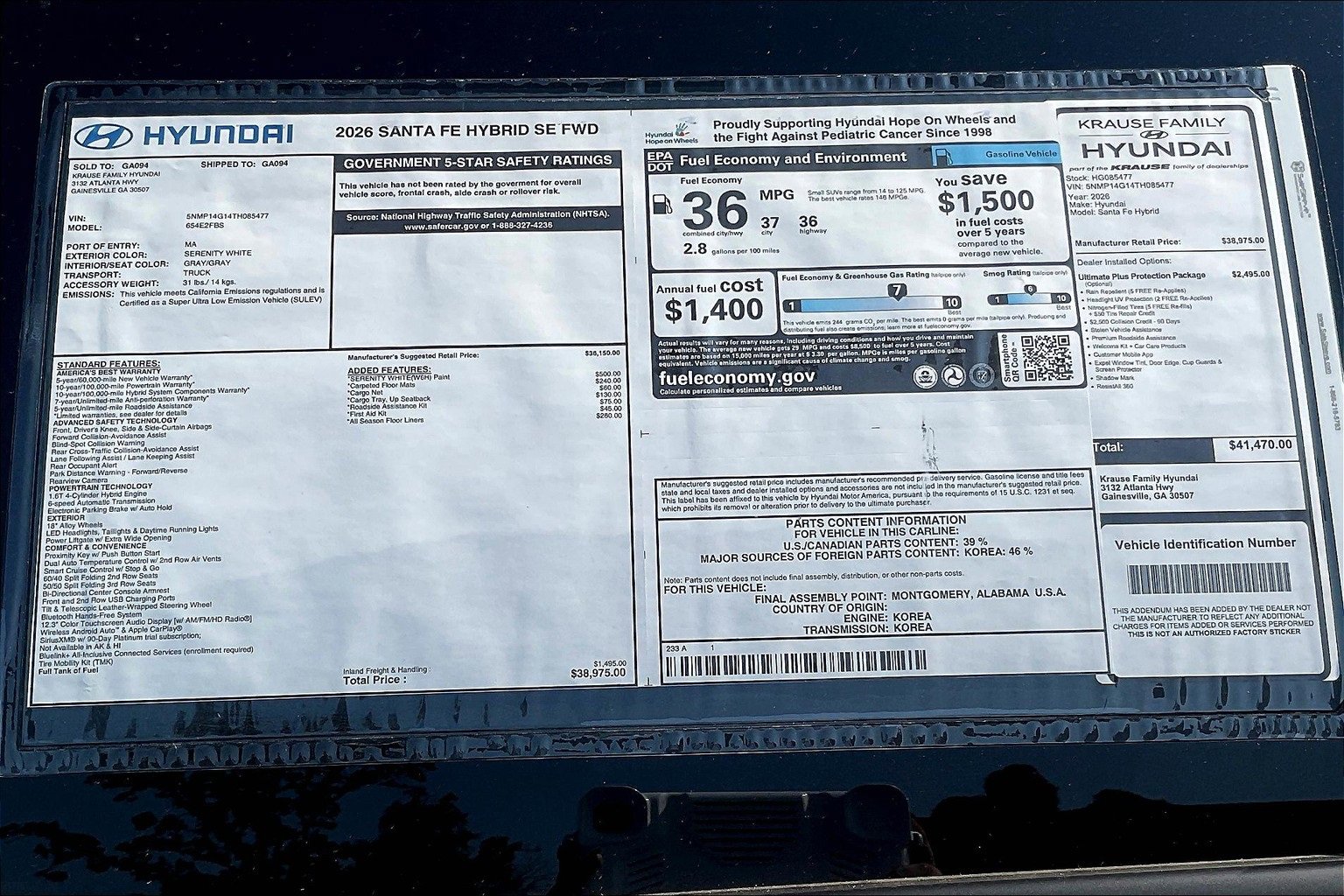 New 2026 Hyundai Santa Fe SE image 13