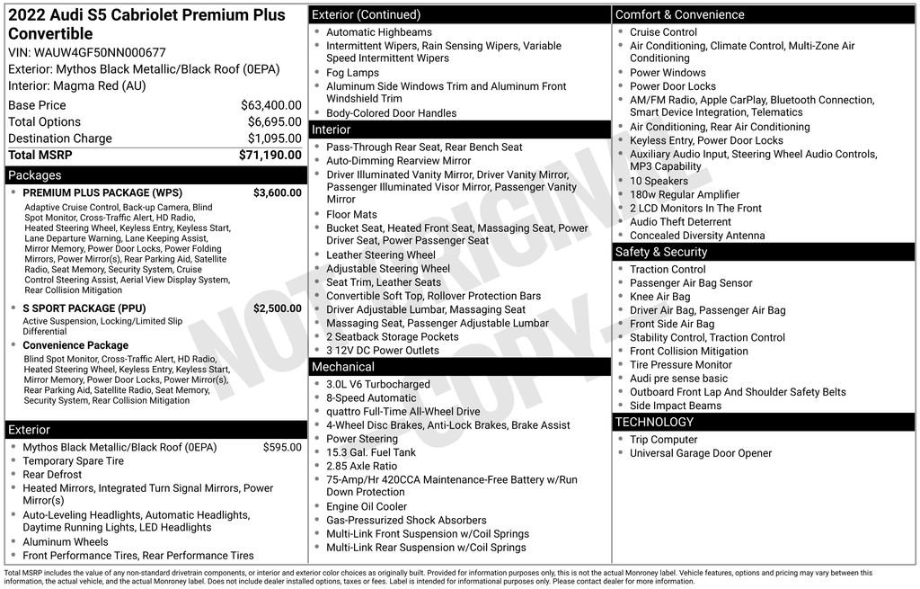 Used 2022 Audi S5 Premium Plus w/ Premium Plus Package image 34