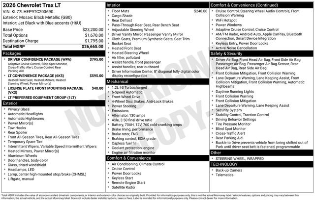 New 2026 Chevrolet Trax LT w/ Driver Confidence Package FWD image 29