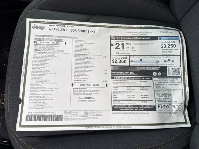 New 2026 Jeep Wrangler Sport S image 31