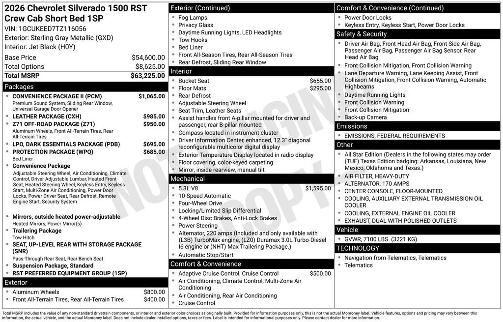 New 2026 Chevrolet Silverado 1500 RST w/ Convenience Package II image 9