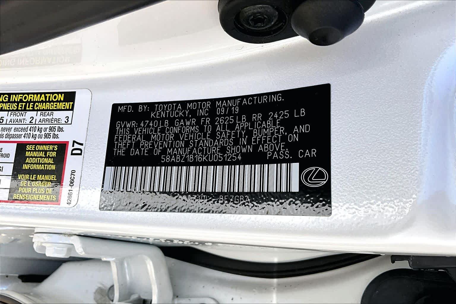 Used 2019 Lexus ES 350 w/ Premium Package FWD image 37