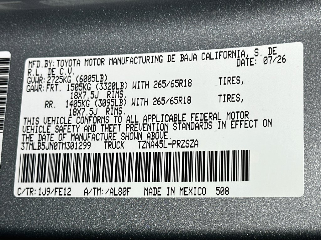 New 2026 Toyota Tacoma TRD Sport AWD/4WD image 17