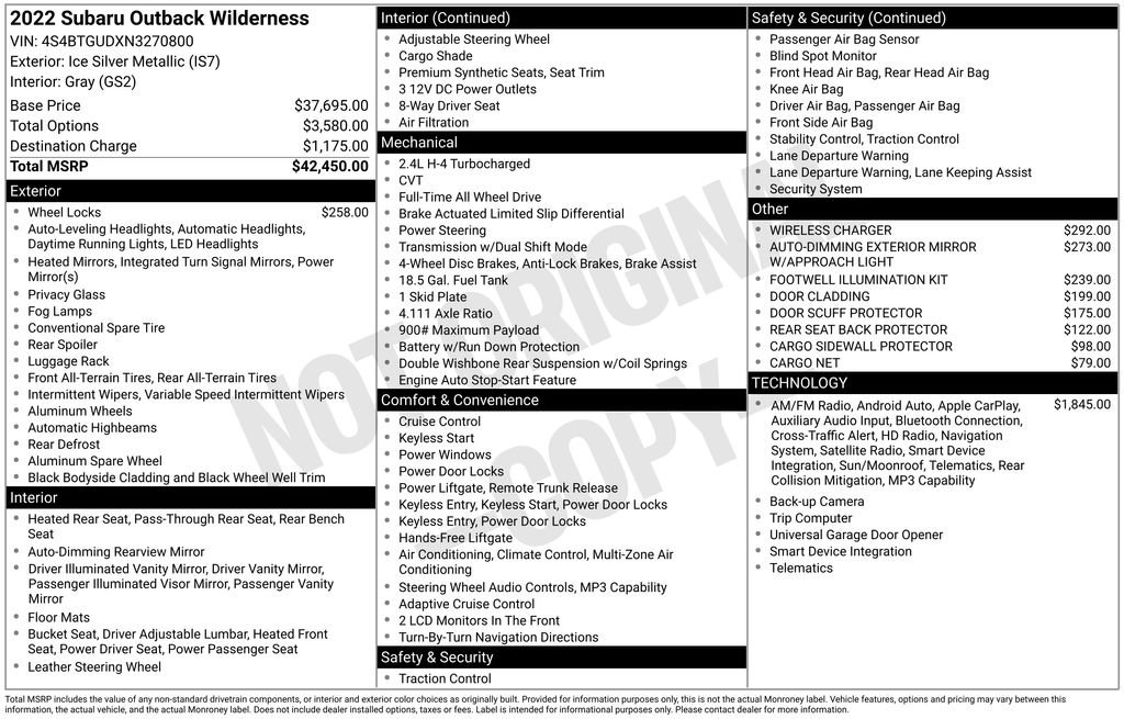 Used 2022 Subaru Outback Wilderness AWD/4WD image 46