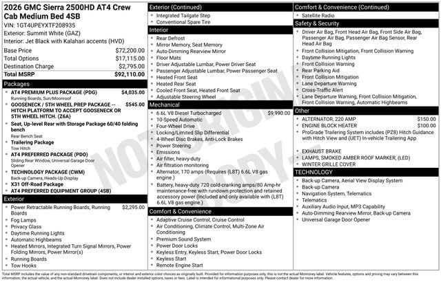 New 2026 GMC Sierra 2500 AT4 w/ AT4 Premium Plus Package AWD/4WD image 26