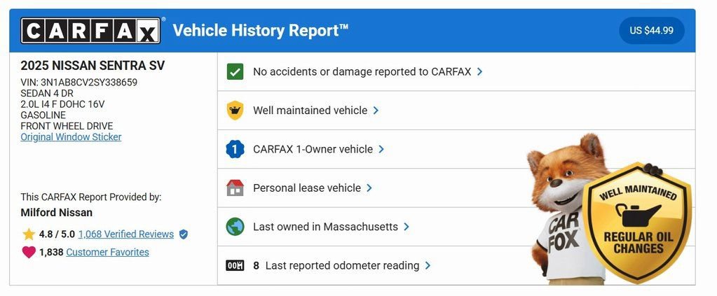 Used 2025 Nissan Sentra SV w/ All-Weather Package image 1
