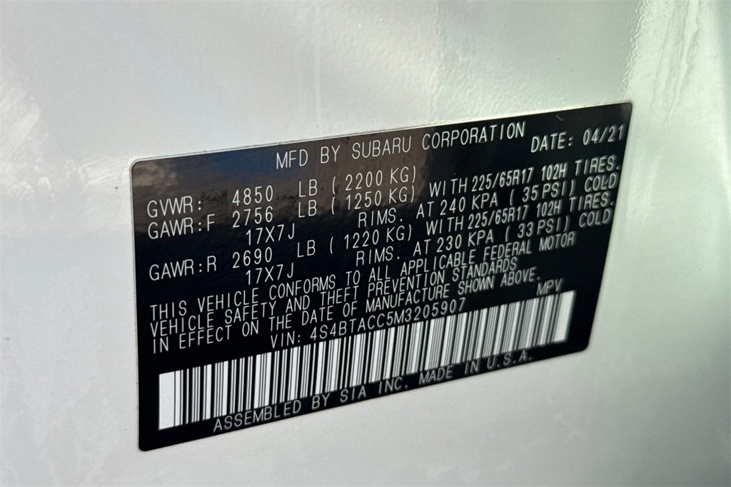 Certified 2021 Subaru Outback Premium w/ Popular Package #1 image 33