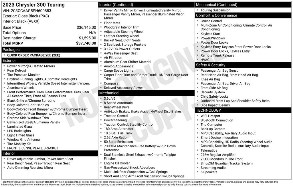 Used 2023 Chrysler 300 Touring RWD image 2