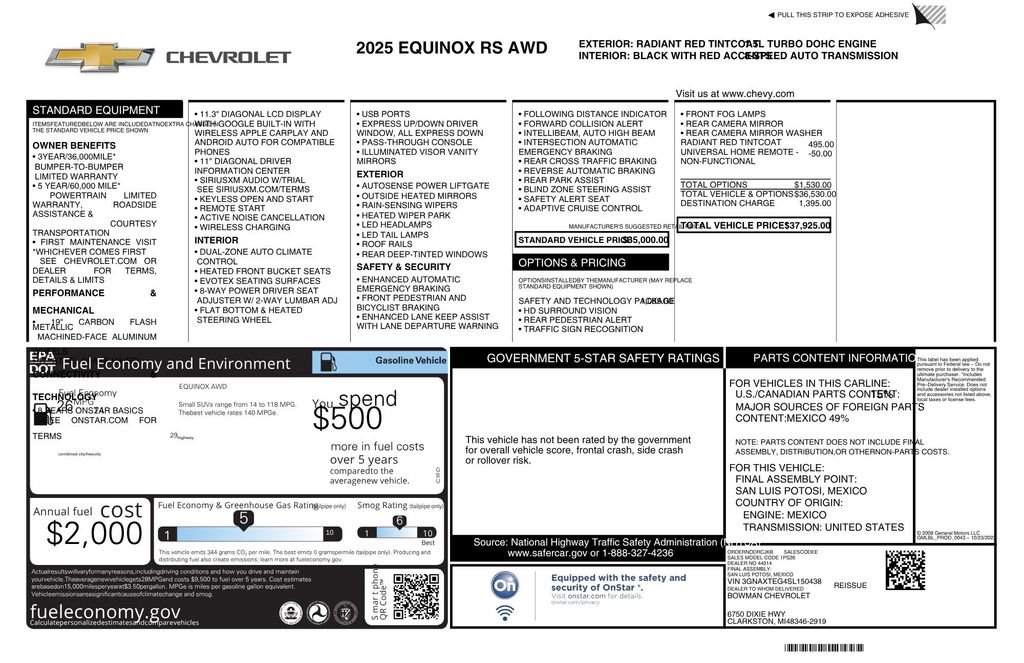 Used 2025 Chevrolet Equinox RS w/ Safety and Technology Package AWD/4WD image 10