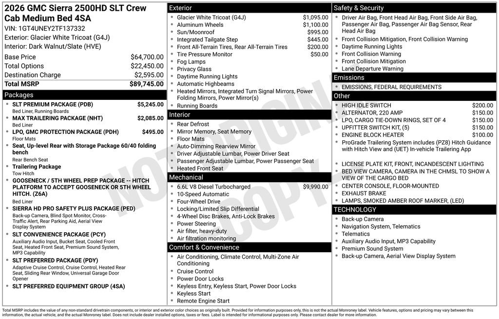 New 2026 GMC Sierra 2500 SLT w/ SLT Premium Package image 6
