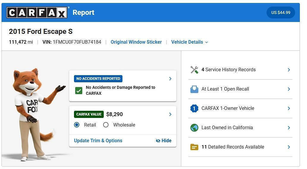Used 2015 Ford Escape S FWD image 3