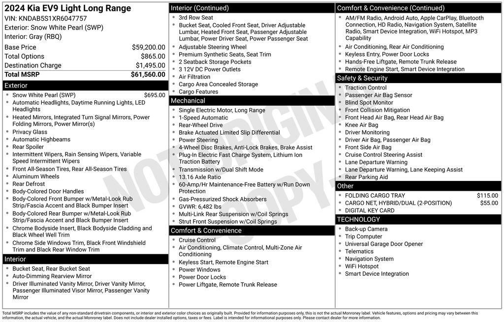 Used 2024 Kia EV9 Light Long Range image 6