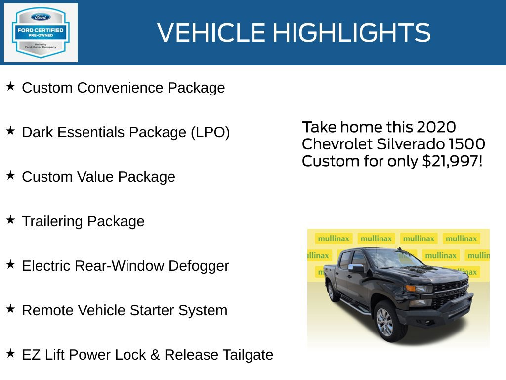 Used 2020 Chevrolet Silverado 1500 Custom w/ Custom Value Package AWD/4WD image 23