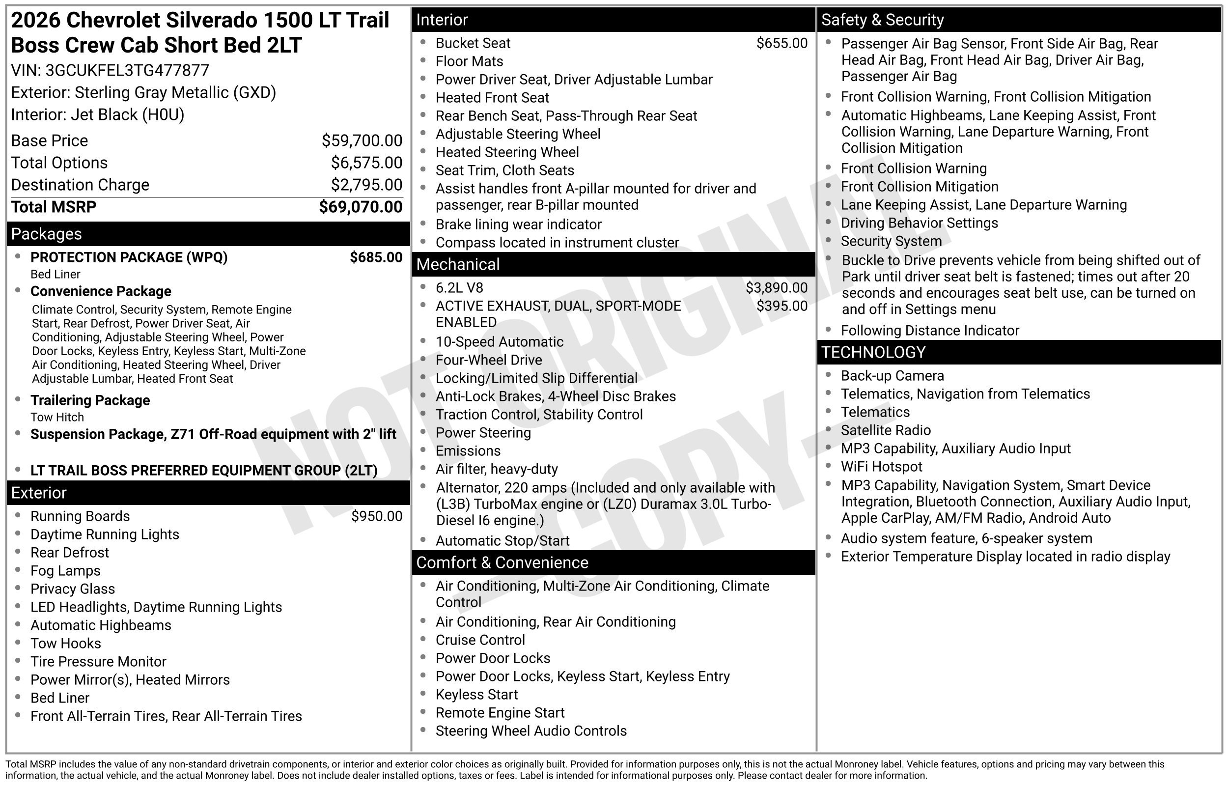New 2026 Chevrolet Silverado 1500 LT Trail Boss w/ Protection Package AWD/4WD image 3