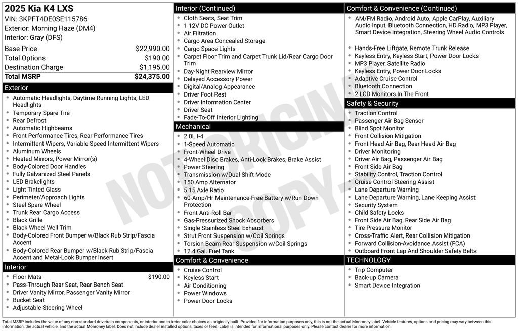 Used 2025 Kia K4 LXS image 4