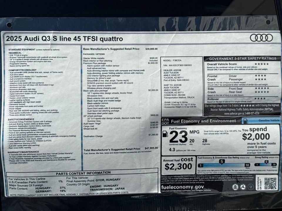 Certified 2025 Audi Q3 2.0T Premium Plus w/ Premium Plus Package AWD/4WD image 21