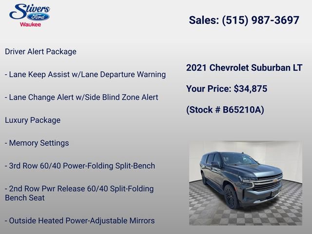 Used 2021 Chevrolet Suburban LT w/ LT Signature Package AWD/4WD image 29