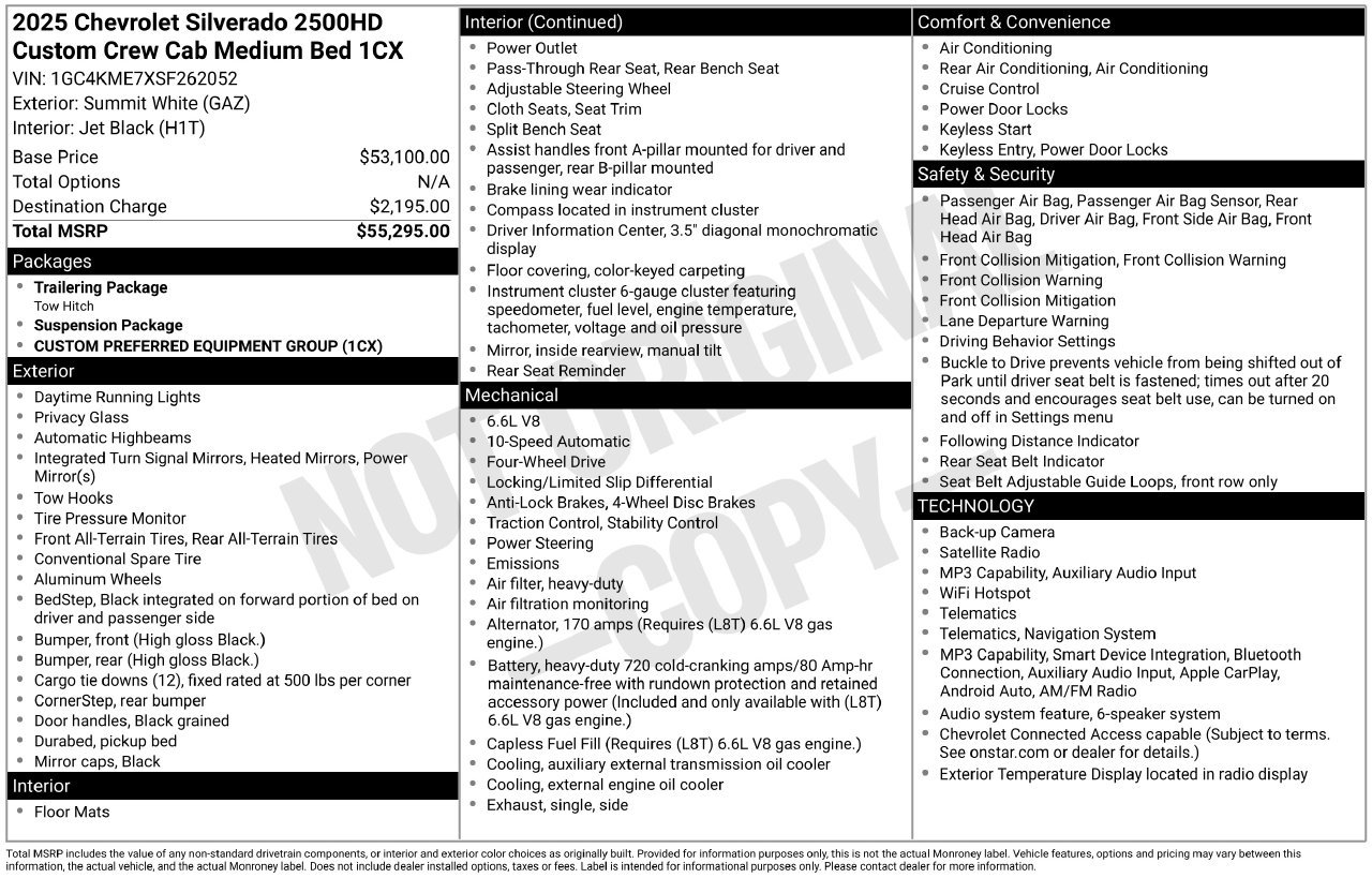 Used 2025 Chevrolet Silverado 2500 Custom AWD/4WD image 9