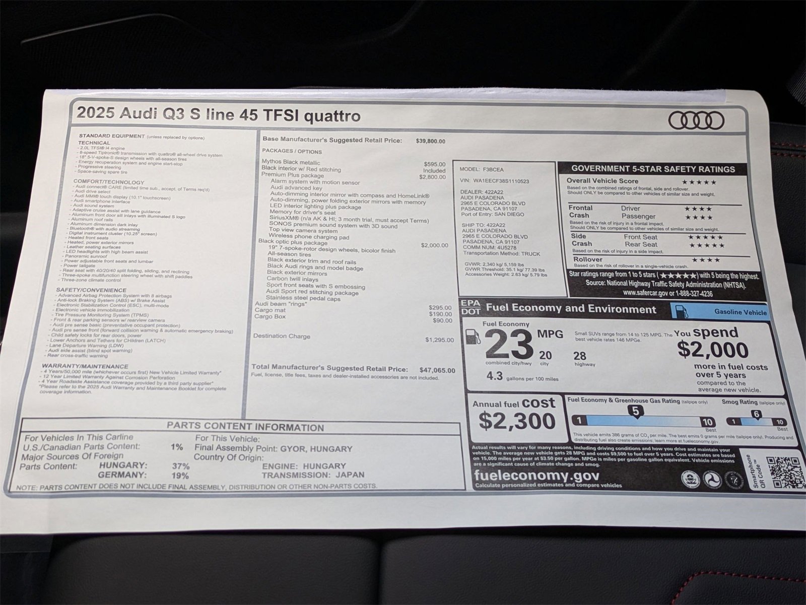 New 2025 Audi Q3 2.0T Premium Plus image 17