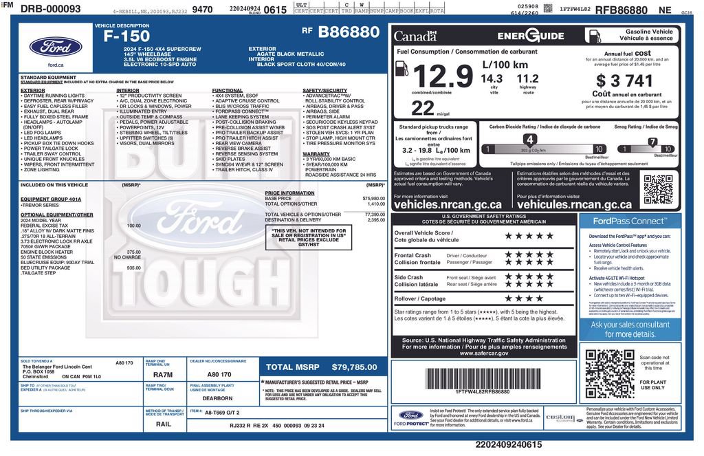 Used 2024 Ford F150 Tremor w/ Bed Utility Package AWD/4WD image 2