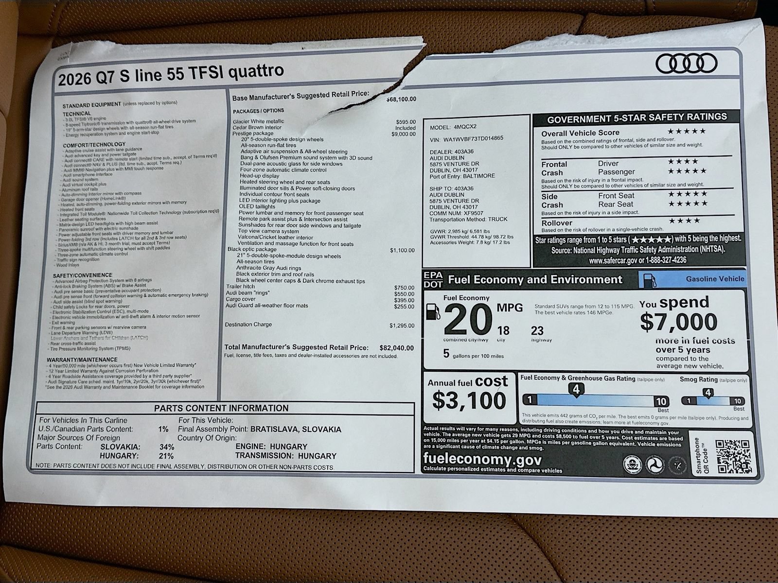 New 2026 Audi Q7 3.0T Prestige AWD/4WD image 48