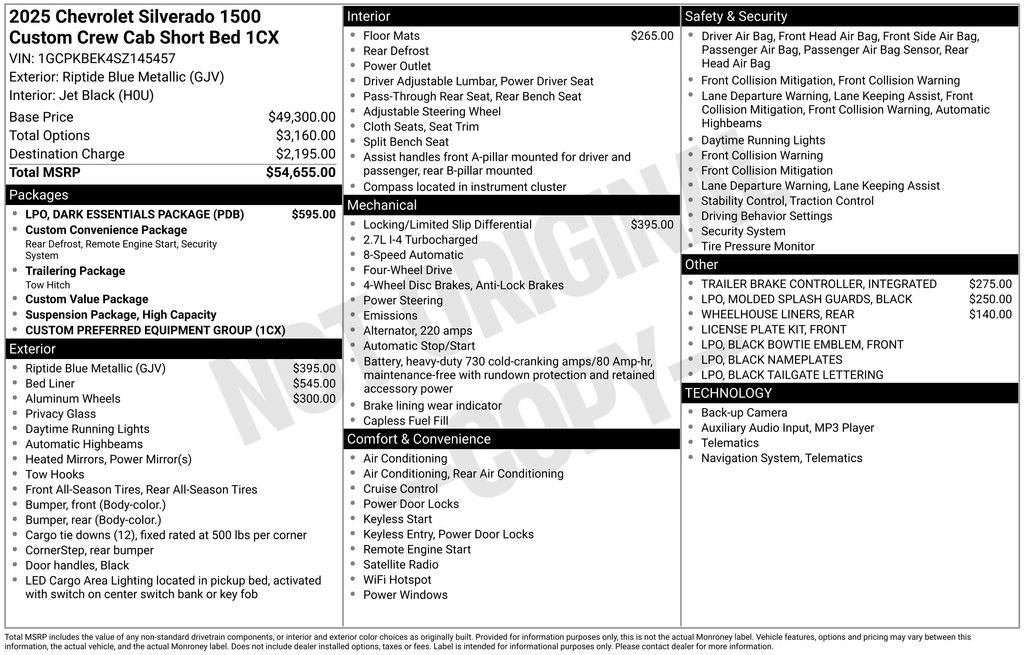 Used 2025 Chevrolet Silverado 1500 Custom w/ LPO, Dark Essentials Package AWD/4WD image 12