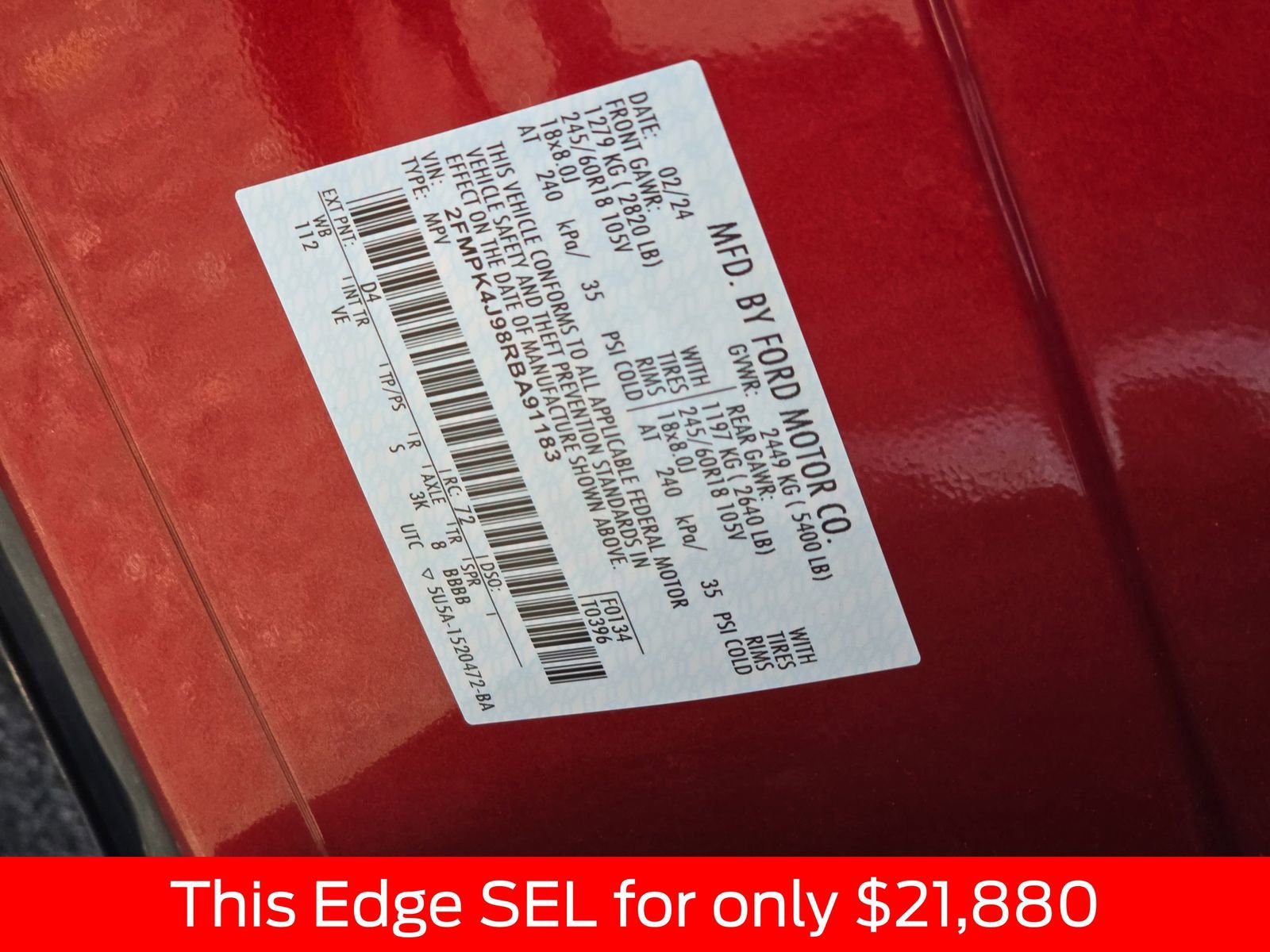 Used 2024 Ford Edge SEL image 41